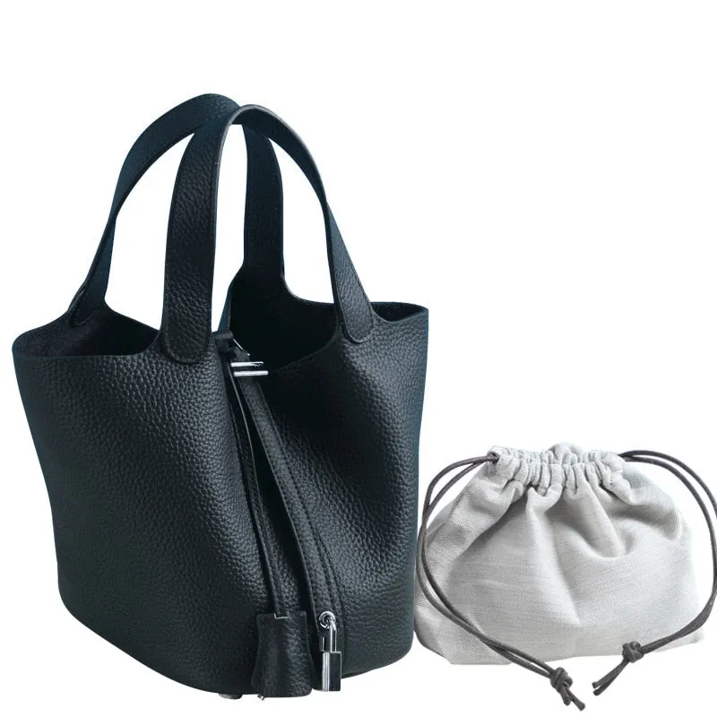 100% Genuine Leather Women Handbags Women Bags Designer Tote Bag Classical Soft Leather Bucket