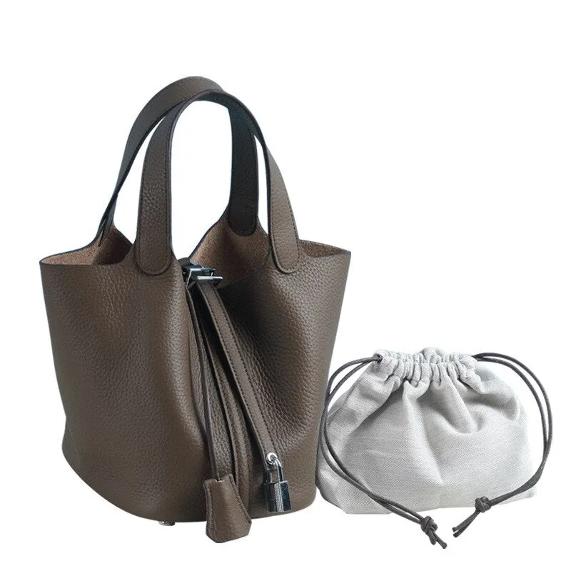 100% Genuine Leather Women Handbags Women Bags Designer Tote Bag Classical Soft Leather Bucket