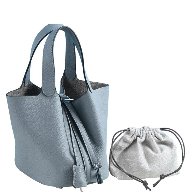 100% Genuine Leather Women Handbags Women Bags Designer Tote Bag Classical Soft Leather Bucket