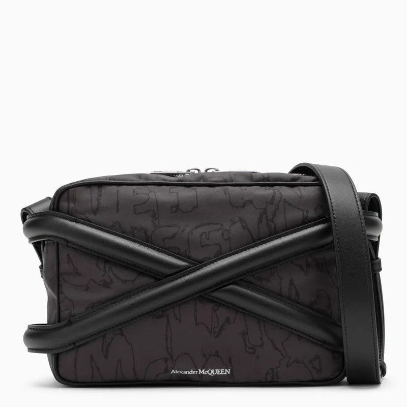 Alexander Mcqueen Black Camera Bag With Leather Details Men