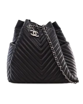 Authentic Chanel Gabrielle Hobo Bag in Black Caviar Leather