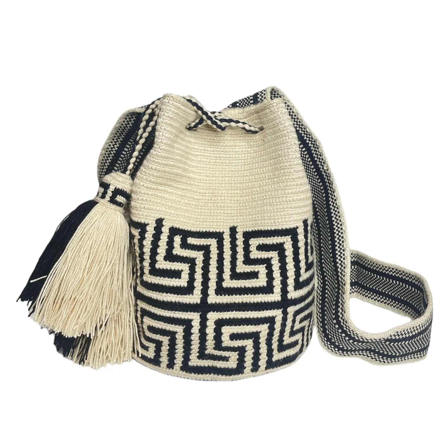 Aztec Crochet Bags | Neutral Boho Bags - M