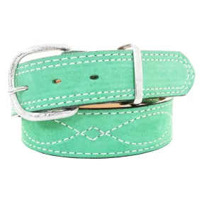 B1226 - Grass Green Suede Belt