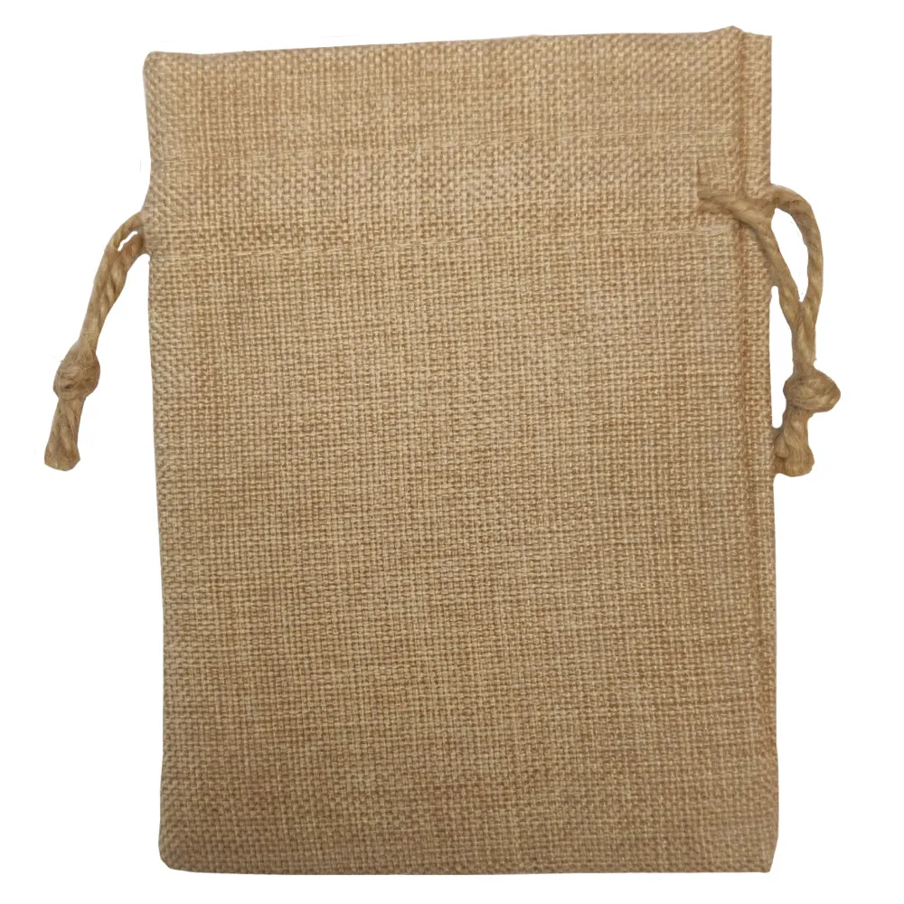 Bags - BURLAP - DOUBLE DRAWSTRING - 9cm x 14cm