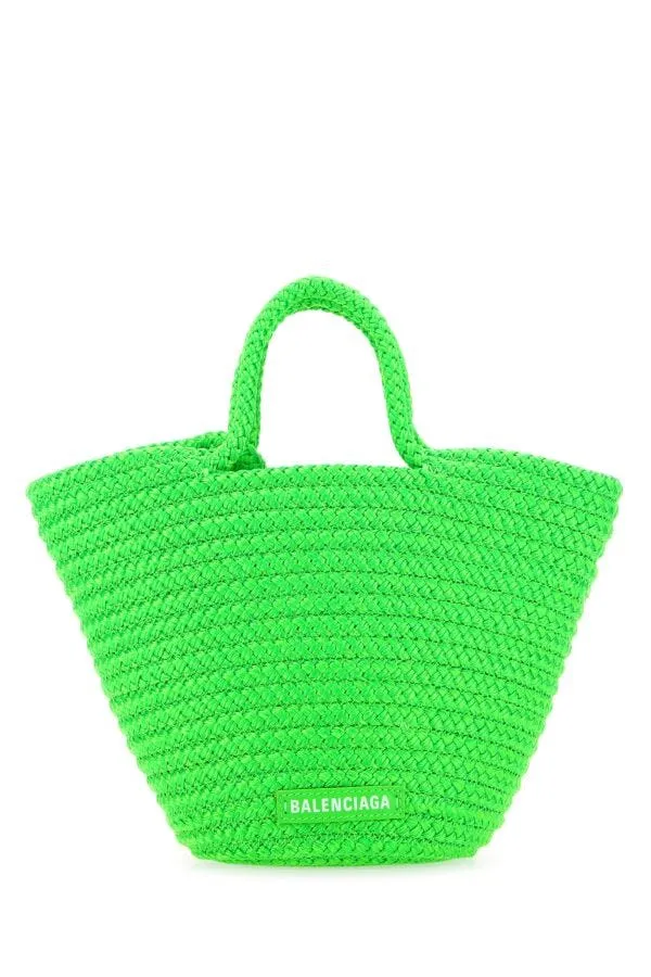 Balenciaga Women Fluo Green Rope Small Ibiza Handbag