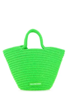 Balenciaga Women Fluo Green Rope Small Ibiza Handbag