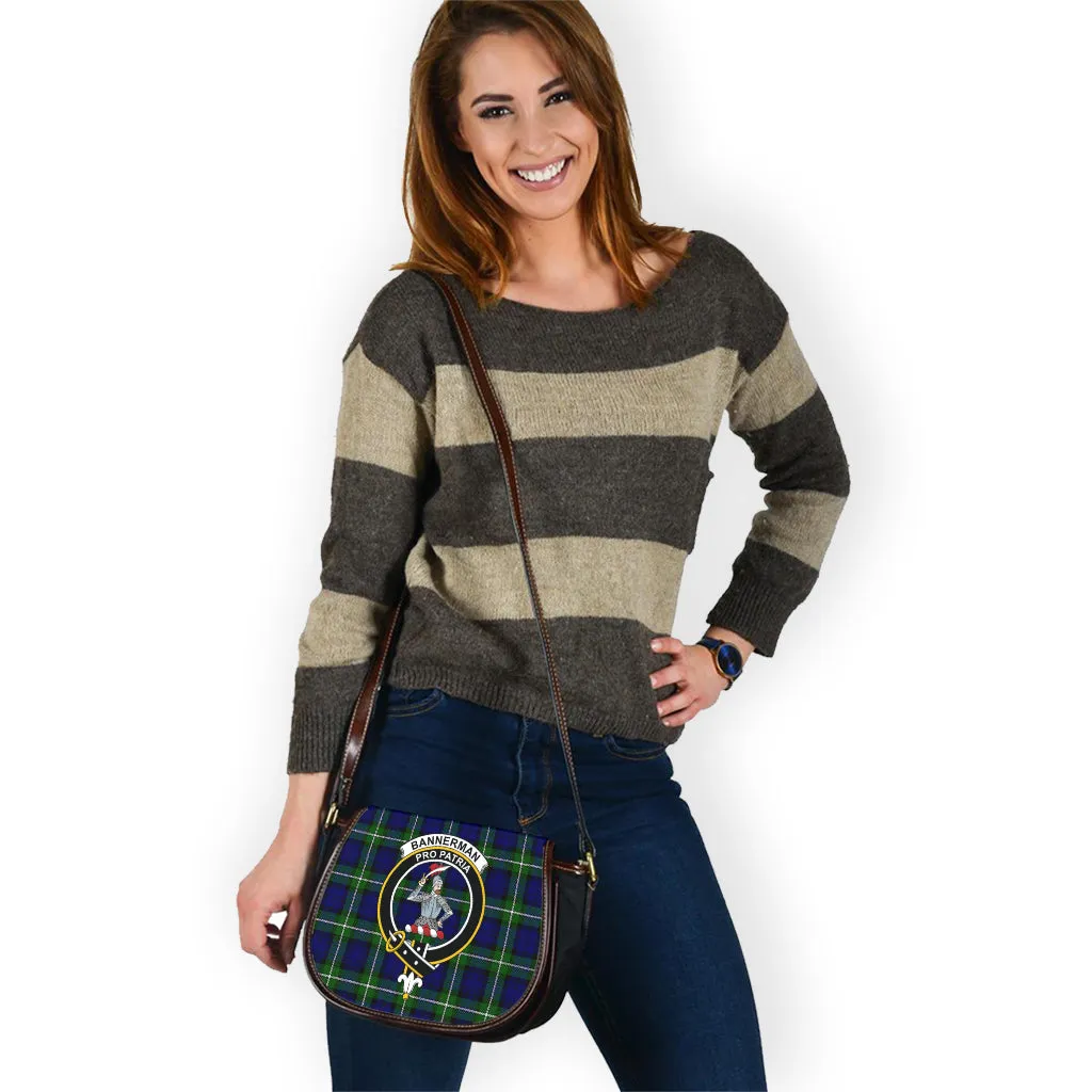 Bannerman Tartan Saddle Bag with Family Crest