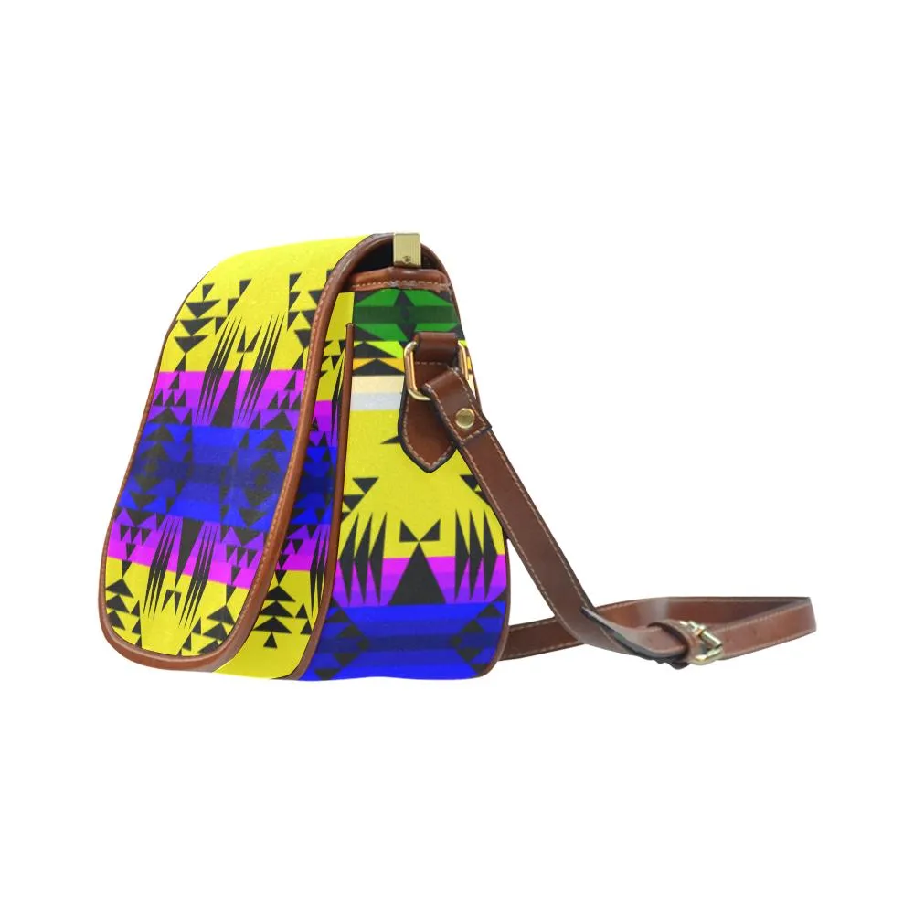 Between the Mountains Greasy Yellow Saddle Bag/Small