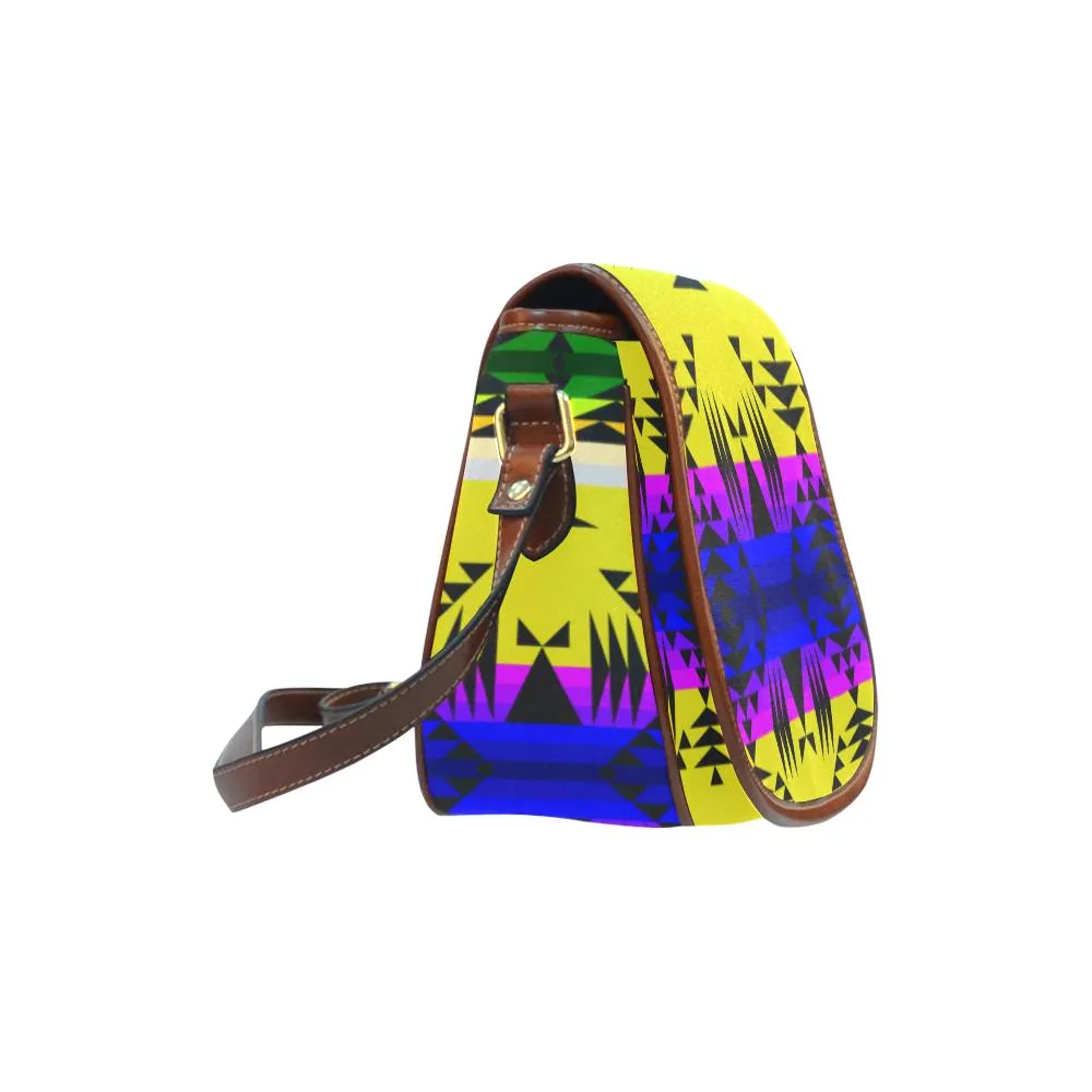 Between the Mountains Greasy Yellow Saddle Bag/Small