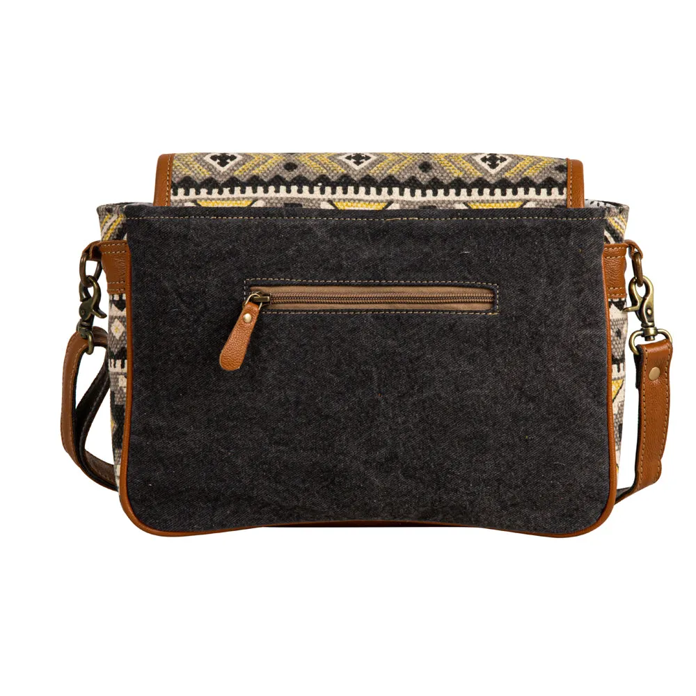 Bison Ridge Messenger Bag With Hair-On Hide