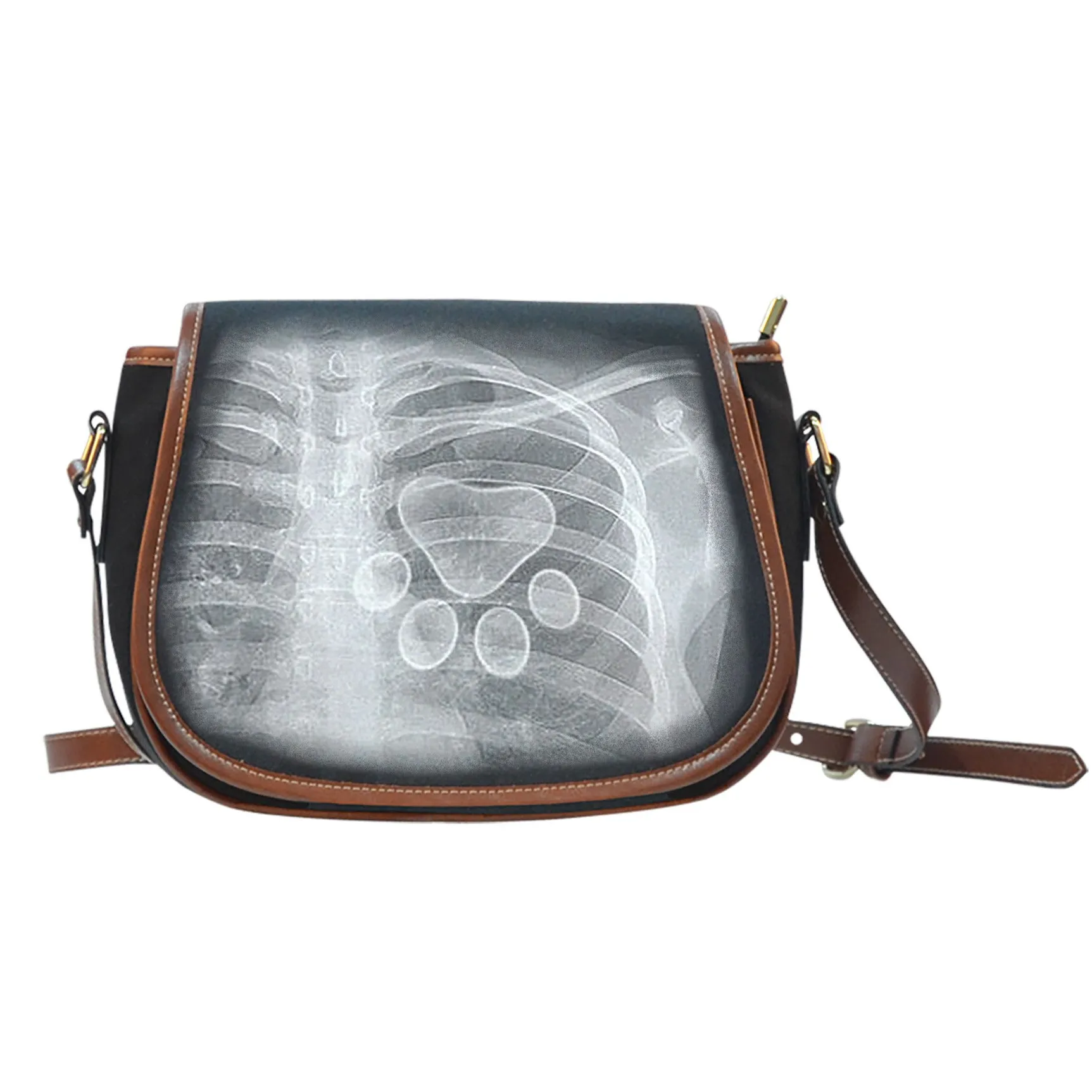 Black PU Leather Bag - Xray Saddle Bag