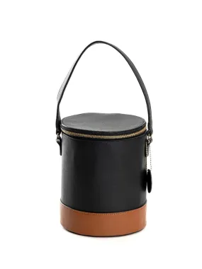 Black Solid Bucket Bag