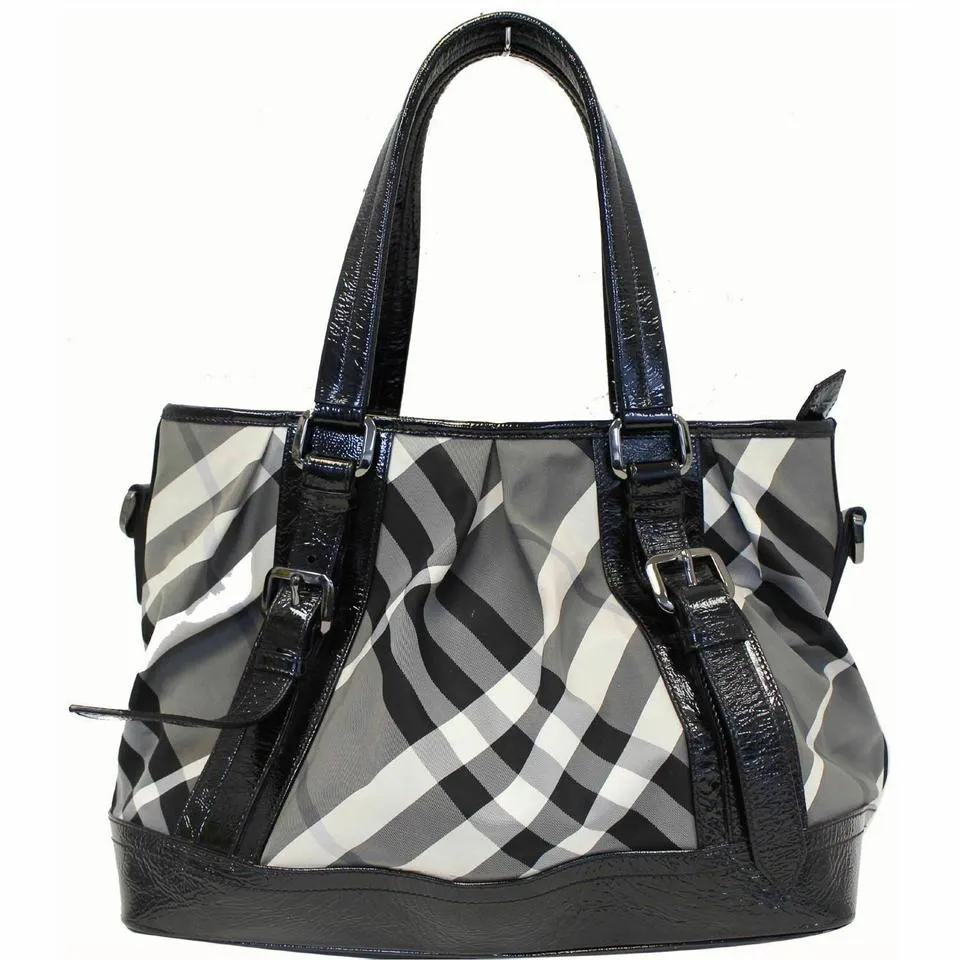 Burberry Bag Lowry Medium Beat Black Nylon Tote