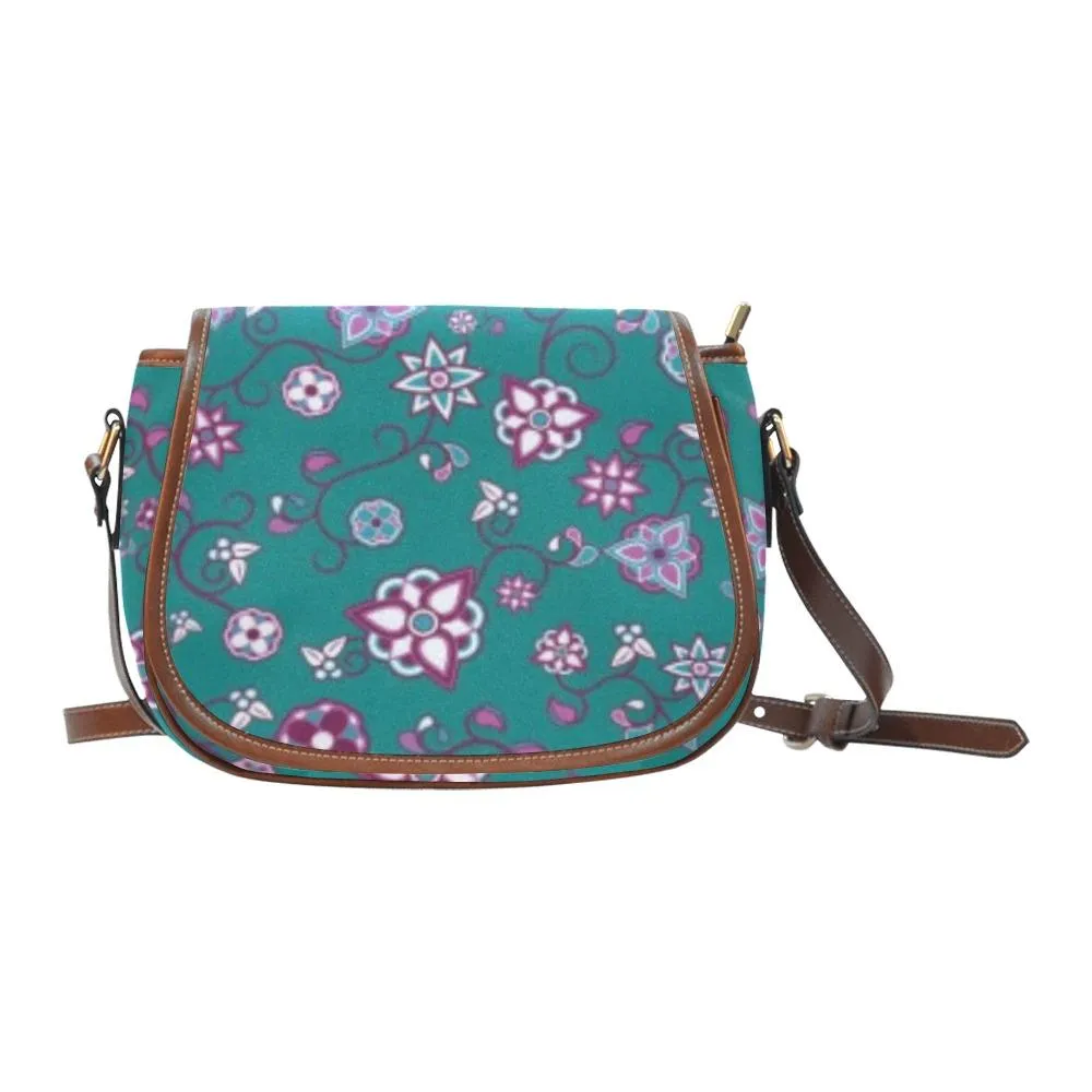 Burgundy Bloom Saddle Bag/Small