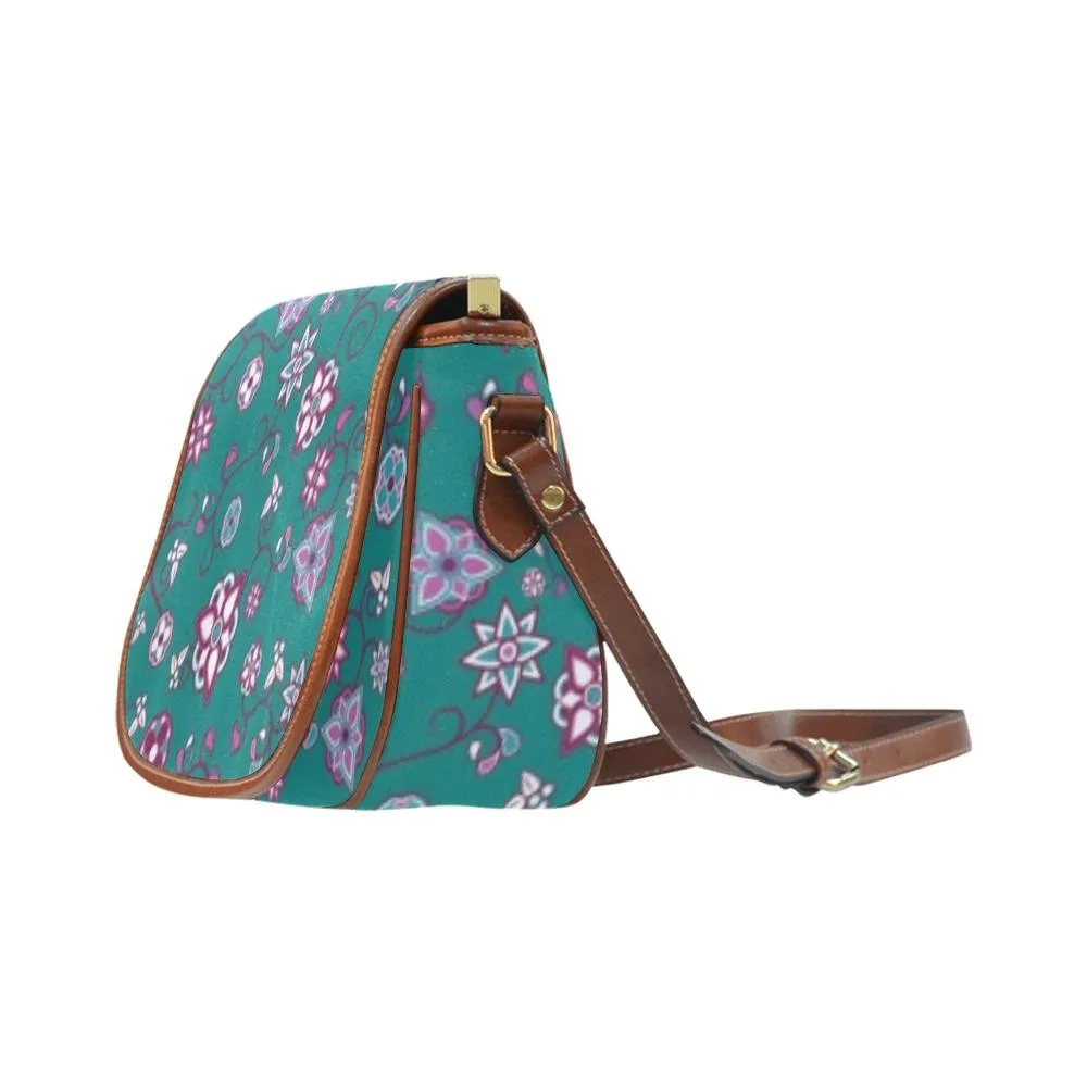 Burgundy Bloom Saddle Bag/Small