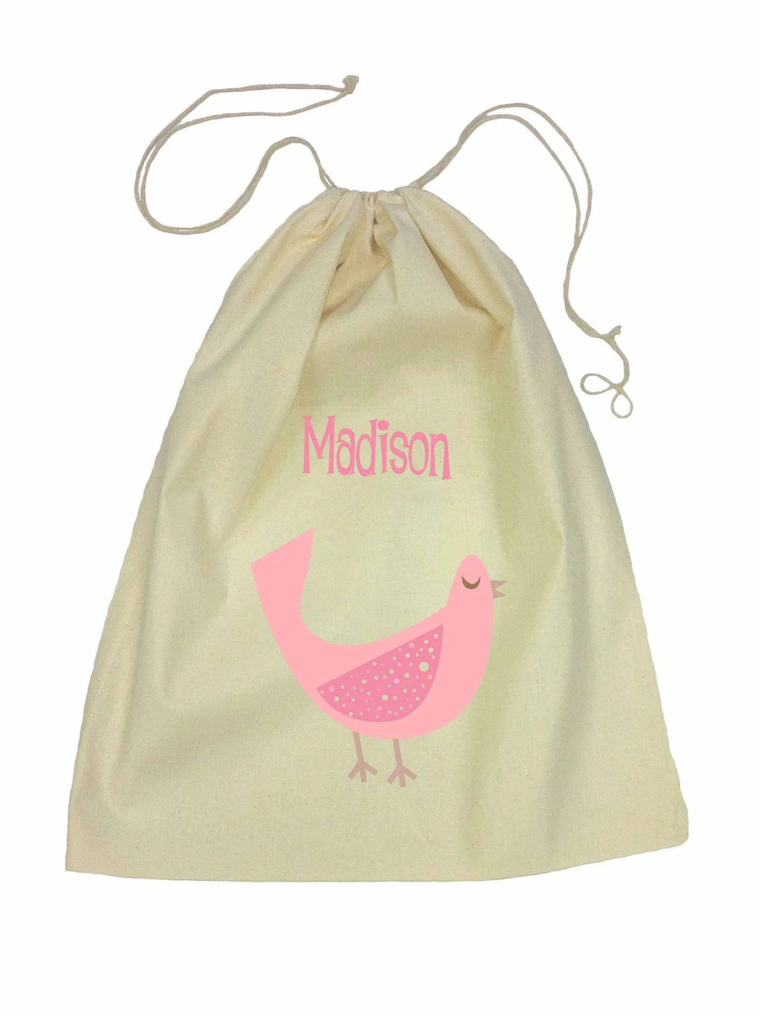 Calico Drawstring Bag - Pink Dove