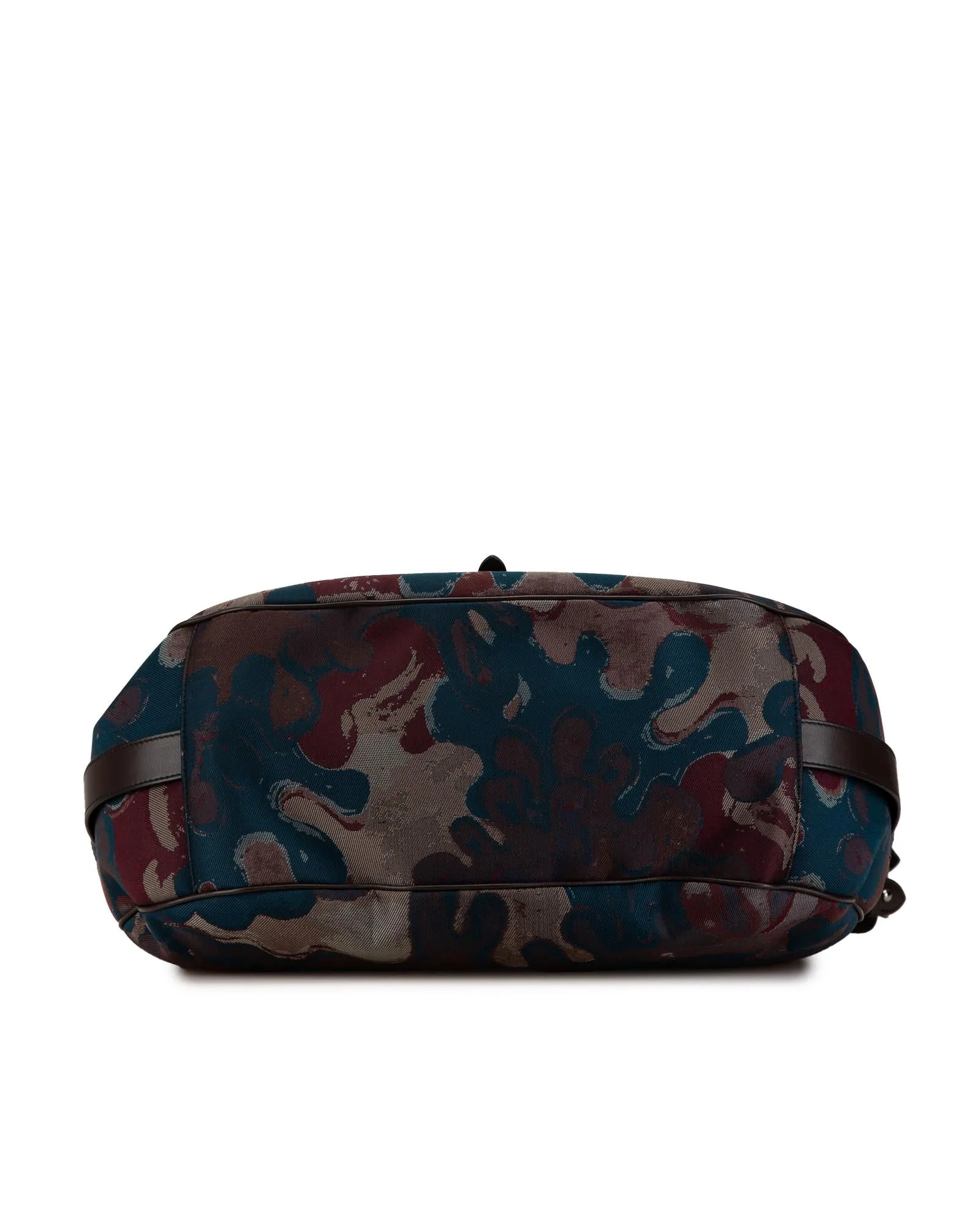 Canvas Camouflage Soft Saddle Bag with Leather Trim and Multiple Pockets