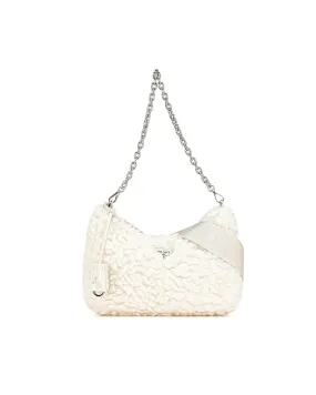 Cashmere Wool Re-Edition Satchel with Chain Link Shoulder Strap