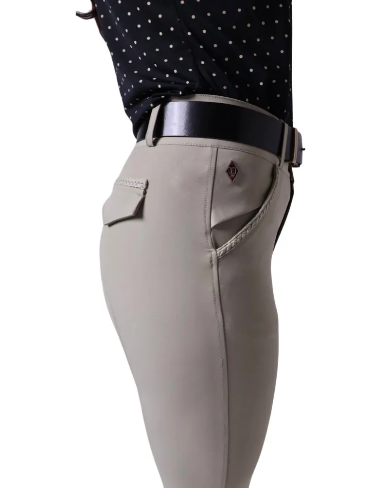 Cavalry Breech with Silicone  Knee Patches - Tan