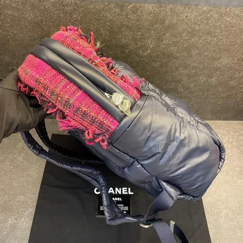 Chanel Indigo Nylon Padded Fringe Backpack