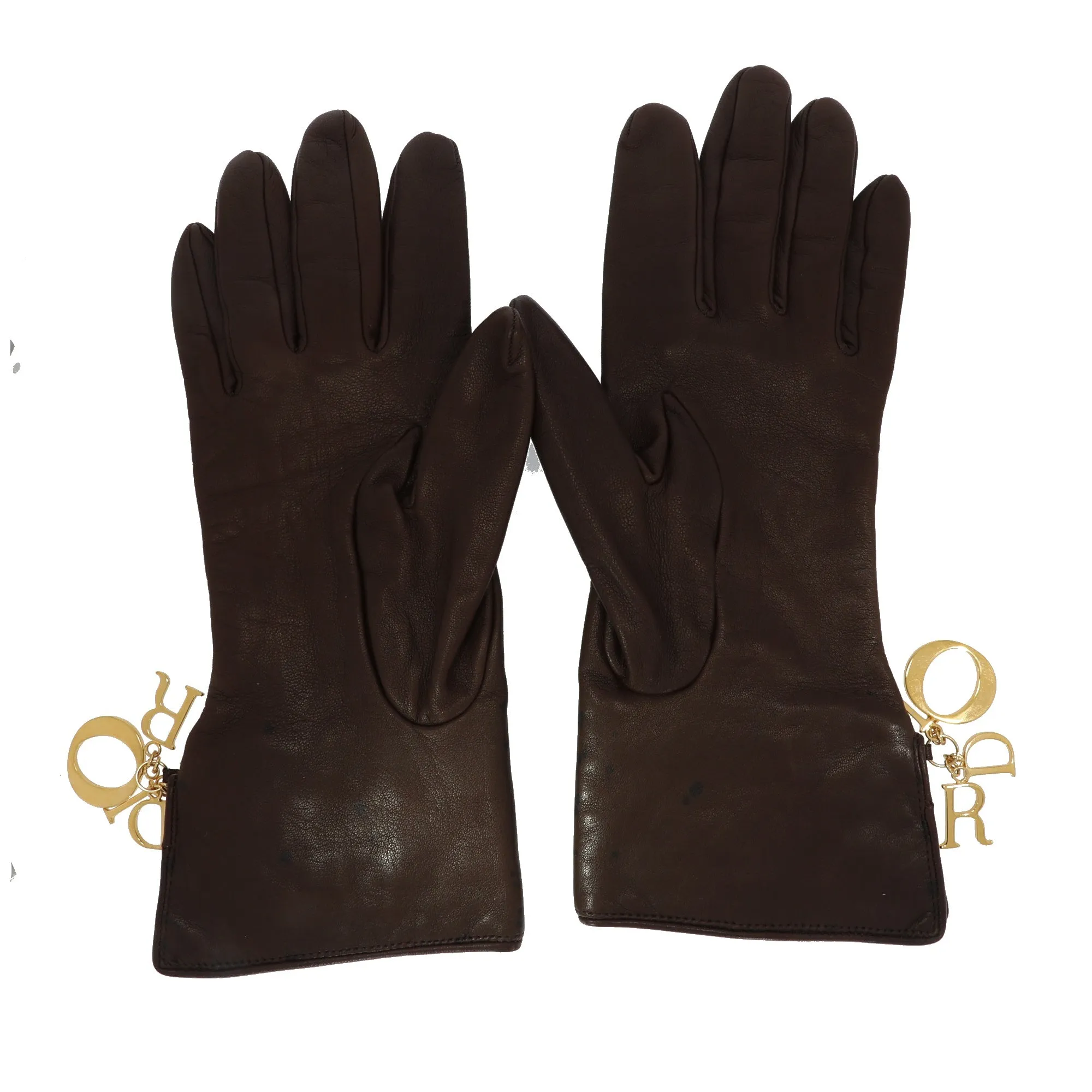 CHRISTIAN DIOR Gloves in Brown Leather