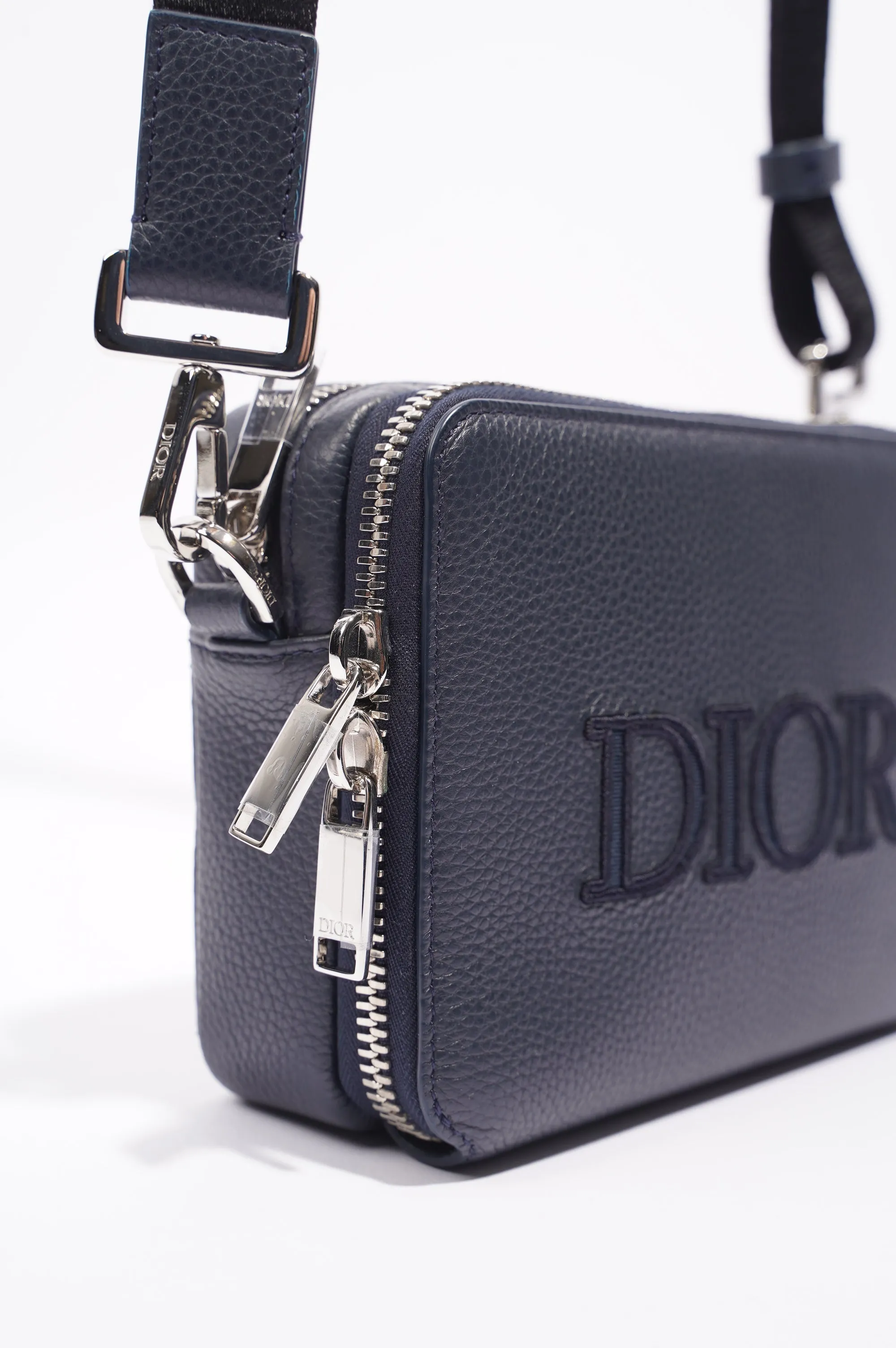 Christian Dior Messenger Pouch Navy Leather