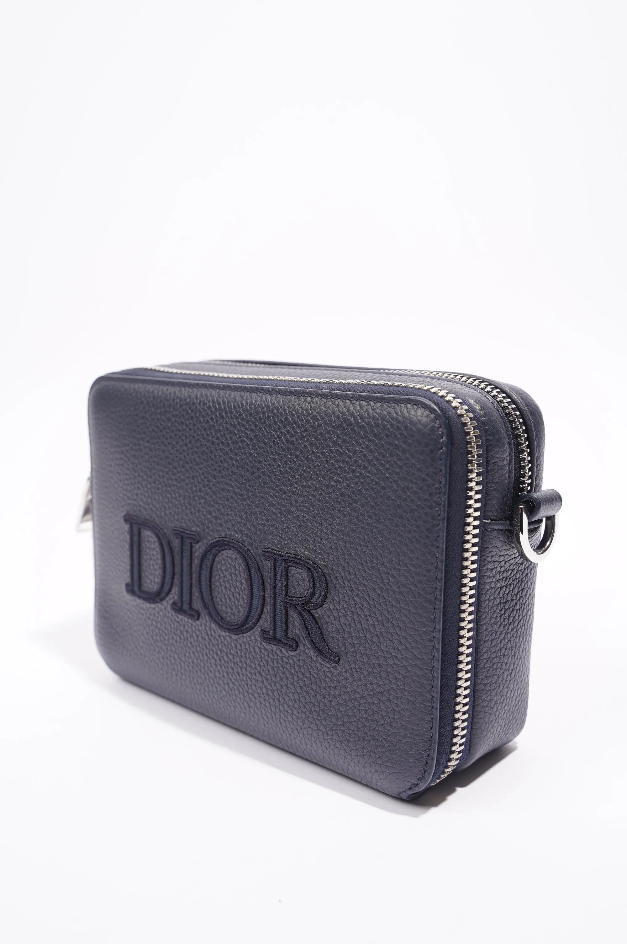 Christian Dior Messenger Pouch Navy Leather