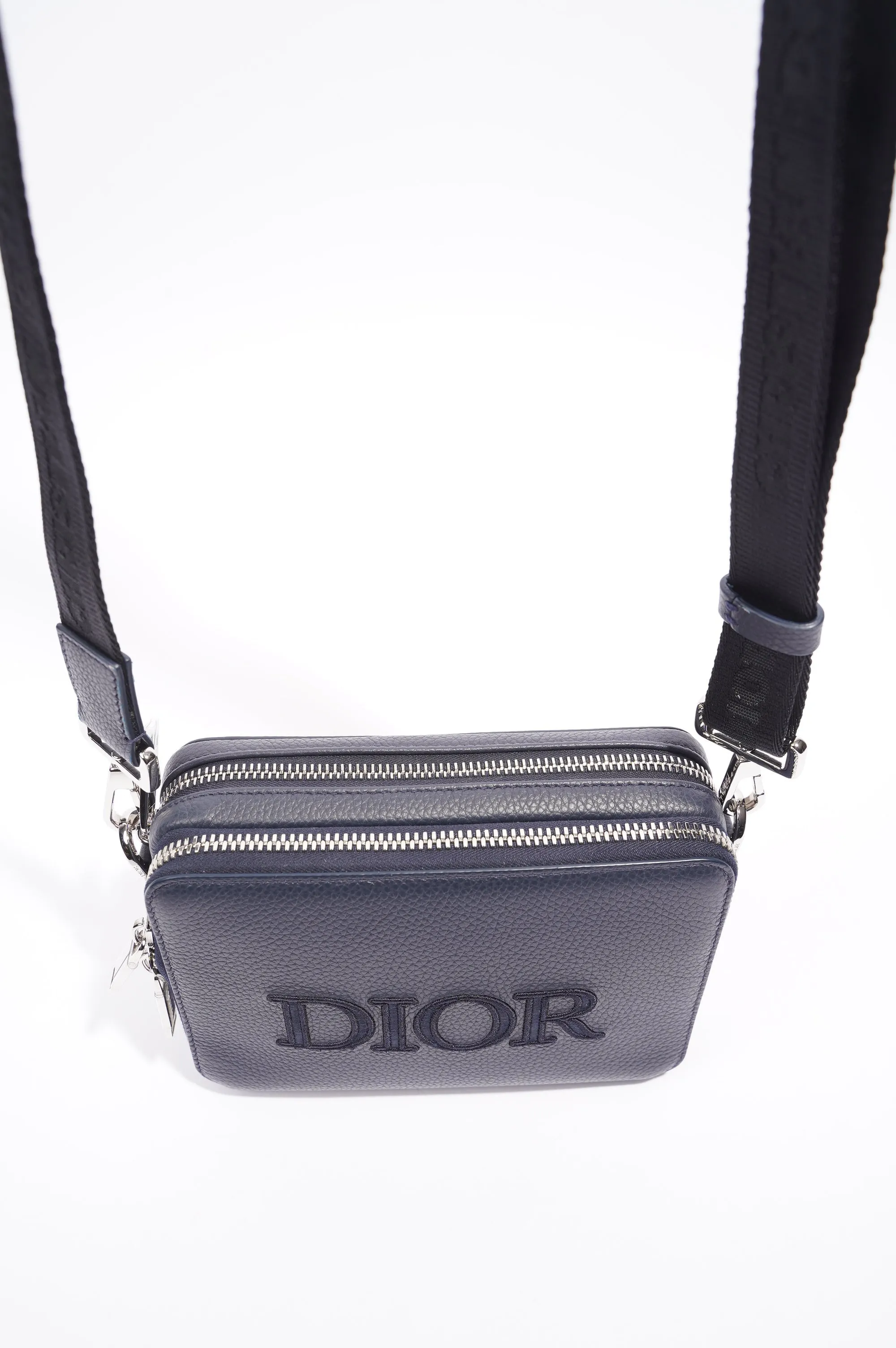 Christian Dior Messenger Pouch Navy Leather