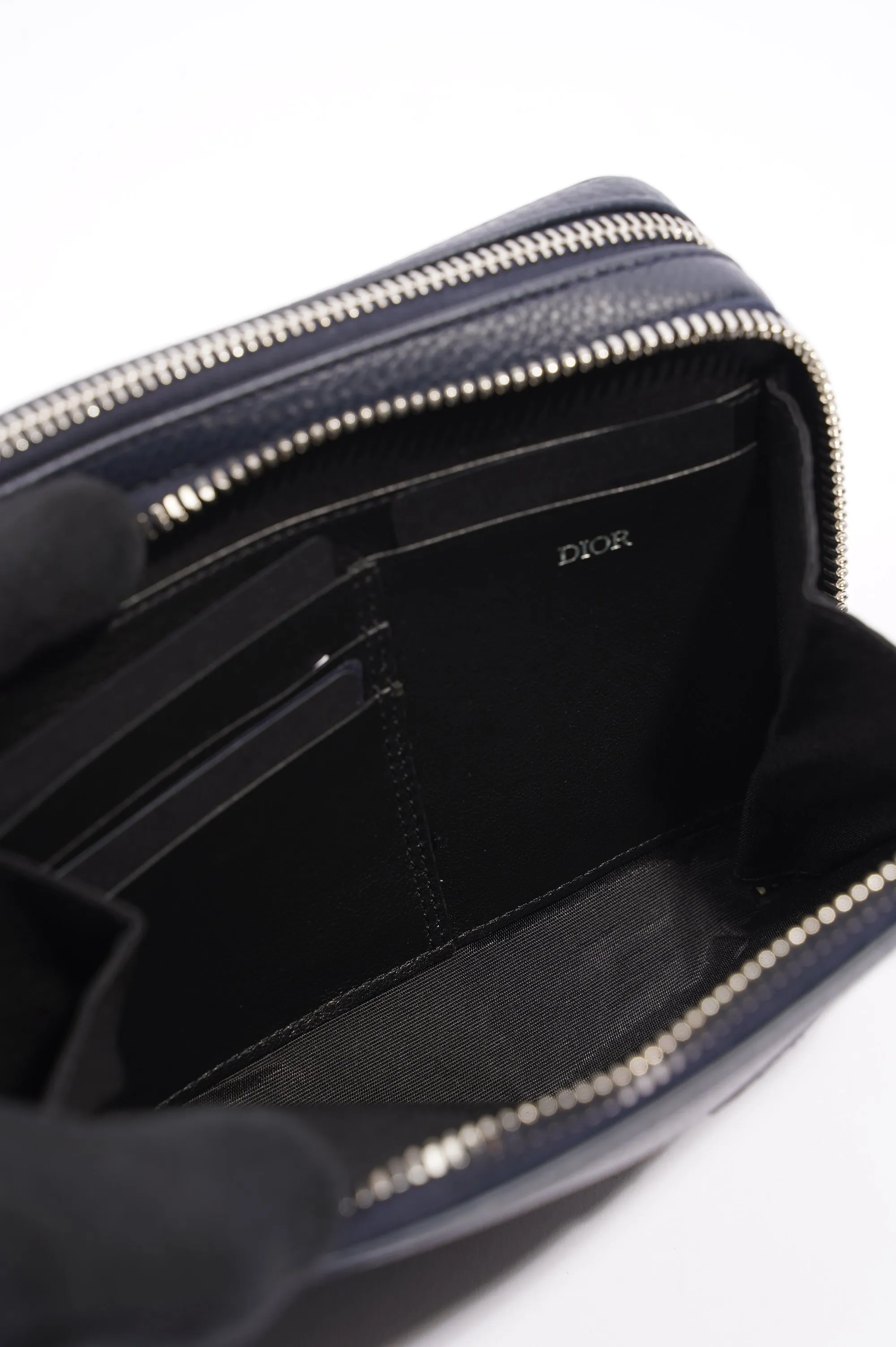 Christian Dior Messenger Pouch Navy Leather