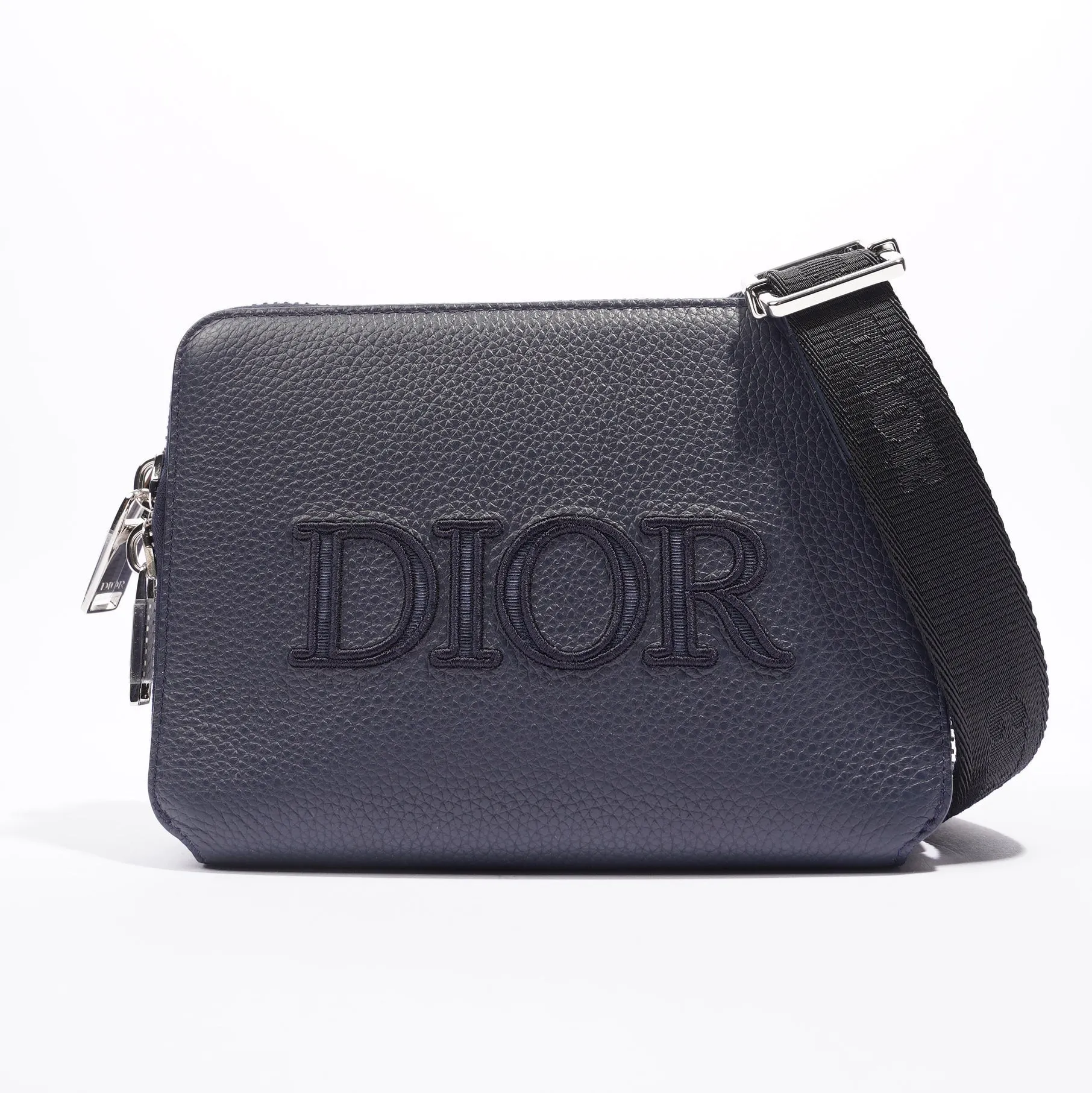 Christian Dior Messenger Pouch Navy Leather