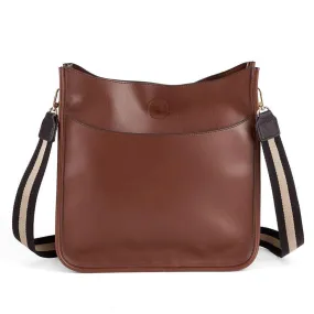 COCO & CARMEN CONTRAST STRAP MESSENGER CHOCOLATE