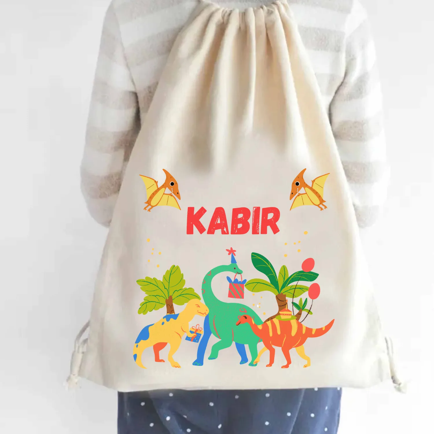 Custom Drawstring Bag - Jurassic Joyride