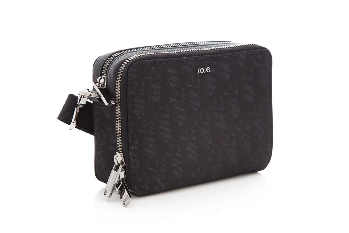 Dior Black Nylon Oblique Pouch Cross-Body