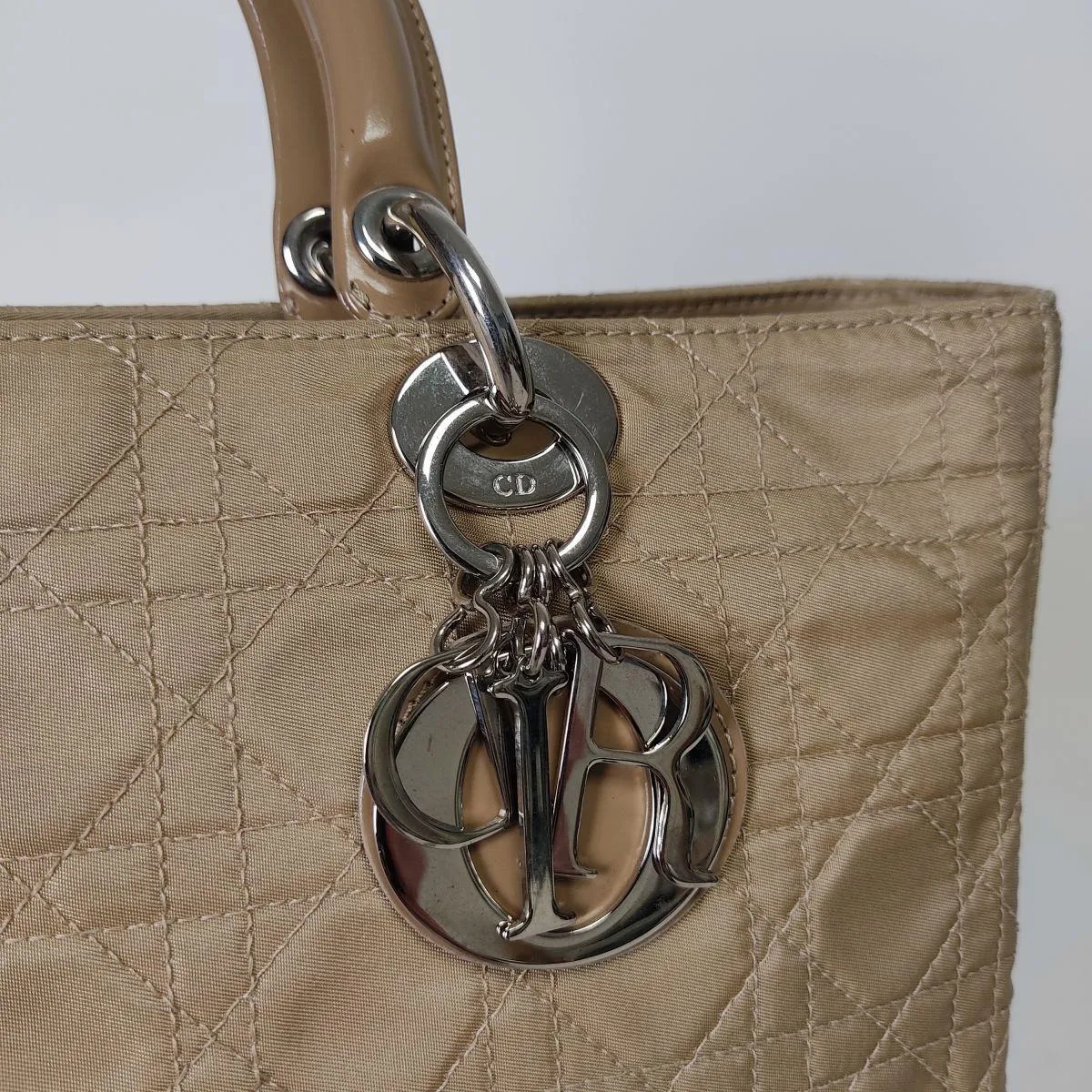 DIOR Christian Lady bag in beige nylon