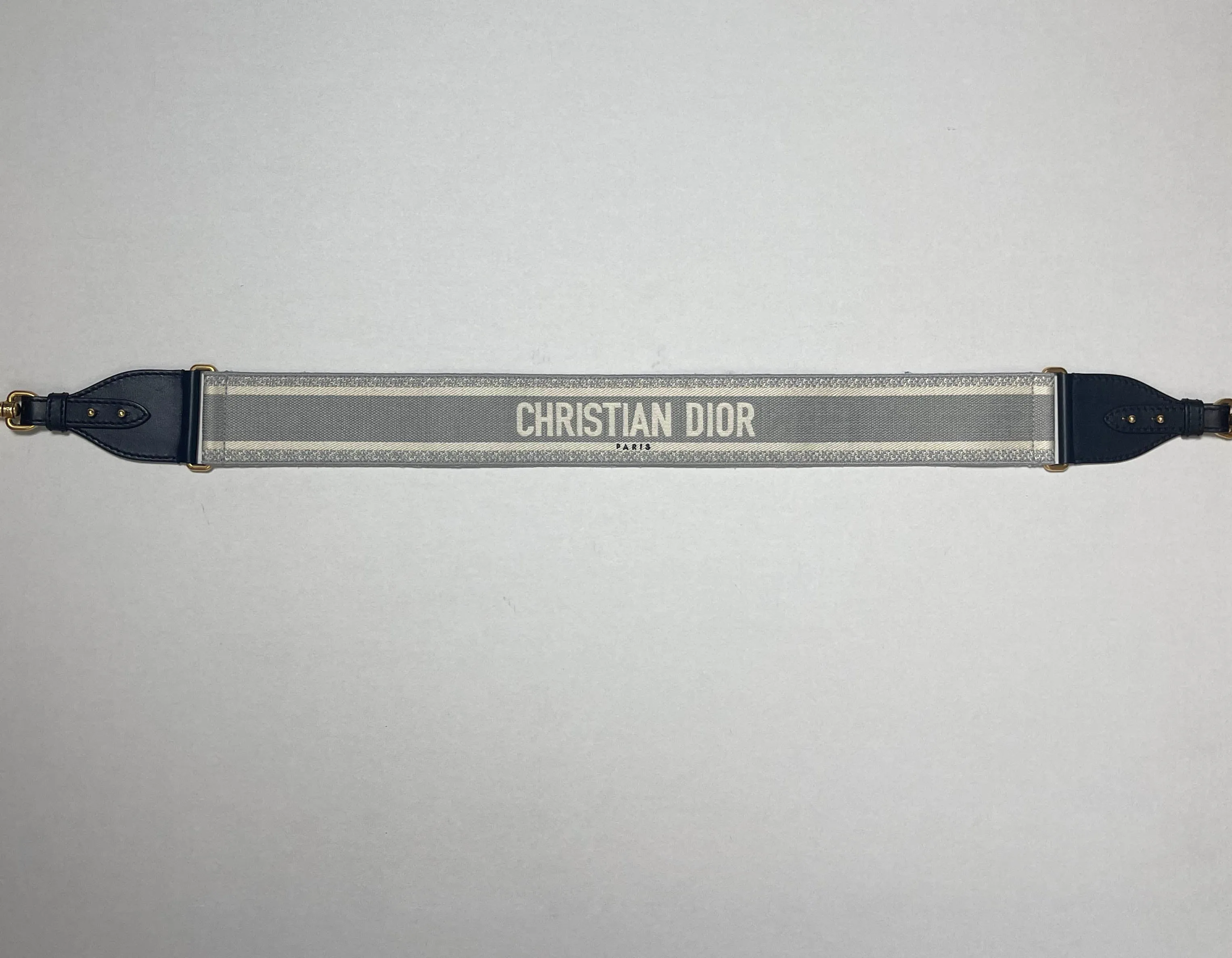 Dior Grey Canvas CHRISTIAN DIOR Embroidered Bag Strap