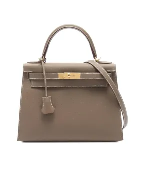 Epsom Leather Kelly II Sellier Handbag with Detachable Strap