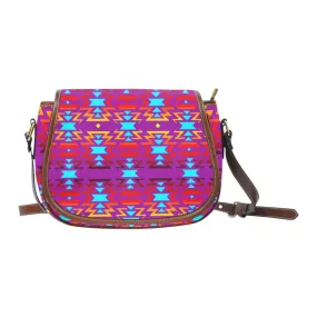 Fire Colors and Moon Shadow Sky Saddle Bag/Small