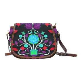 Floral Beadwork Four Clans Winter Saddle Bag/Small