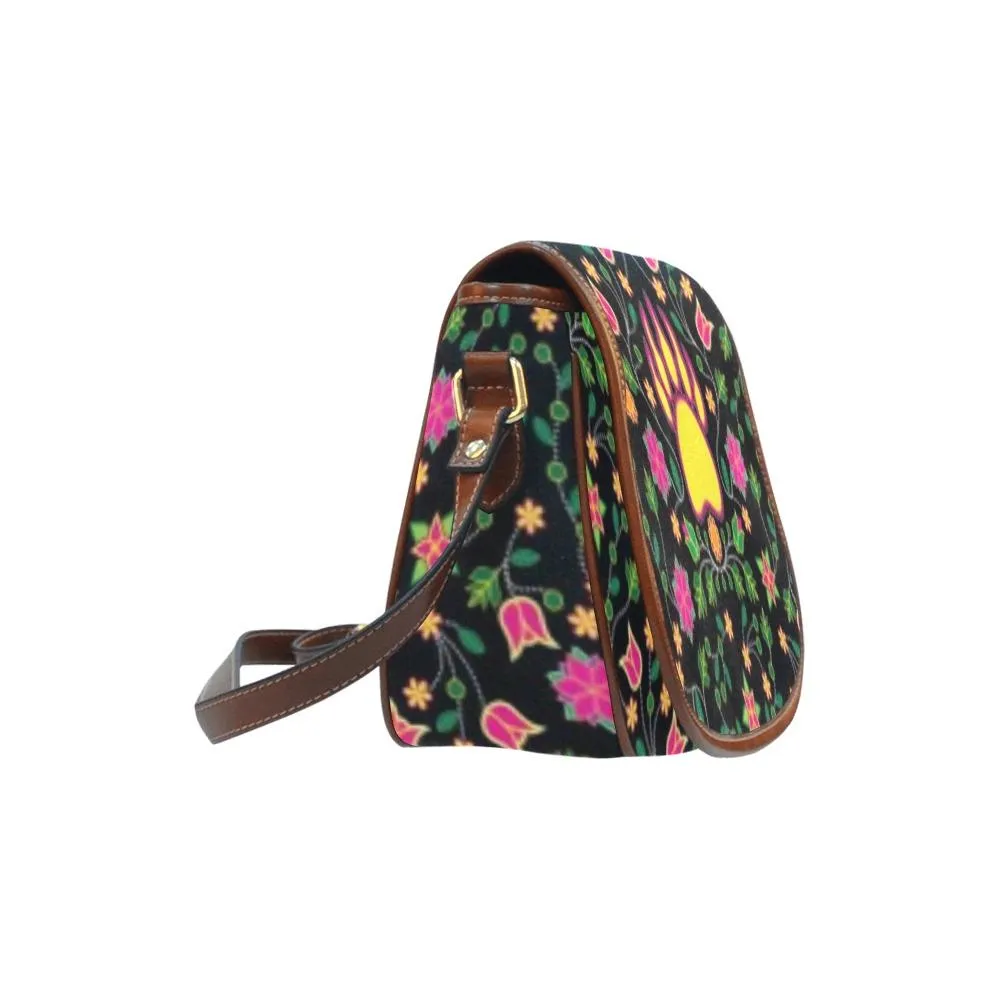 Floral Bearpaw Pink and Yellow Saddle Bag/Small