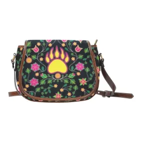 Floral Bearpaw Pink and Yellow Saddle Bag/Small