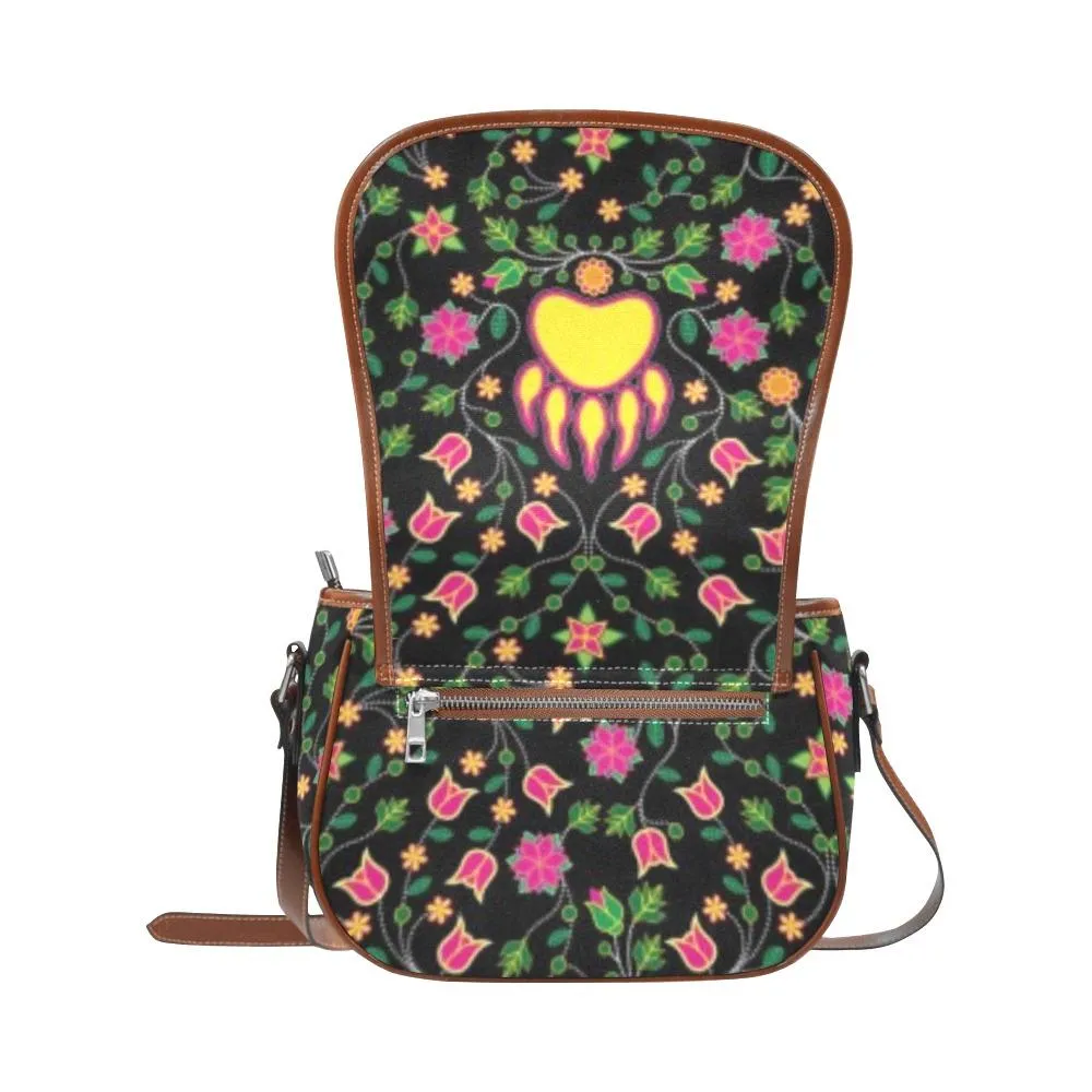 Floral Bearpaw Pink and Yellow Saddle Bag/Small