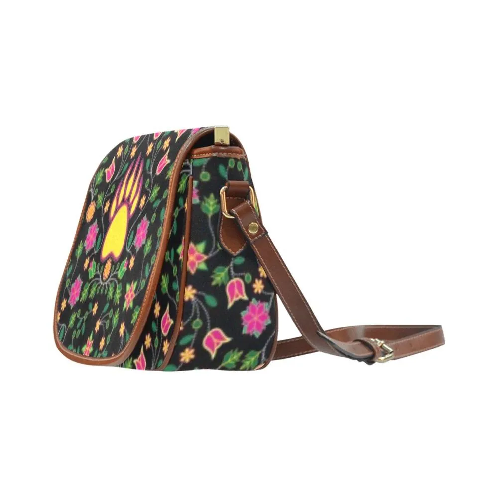 Floral Bearpaw Pink and Yellow Saddle Bag/Small