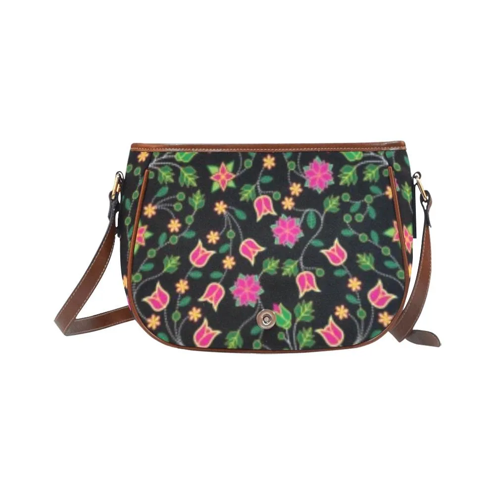 Floral Bearpaw Pink and Yellow Saddle Bag/Small