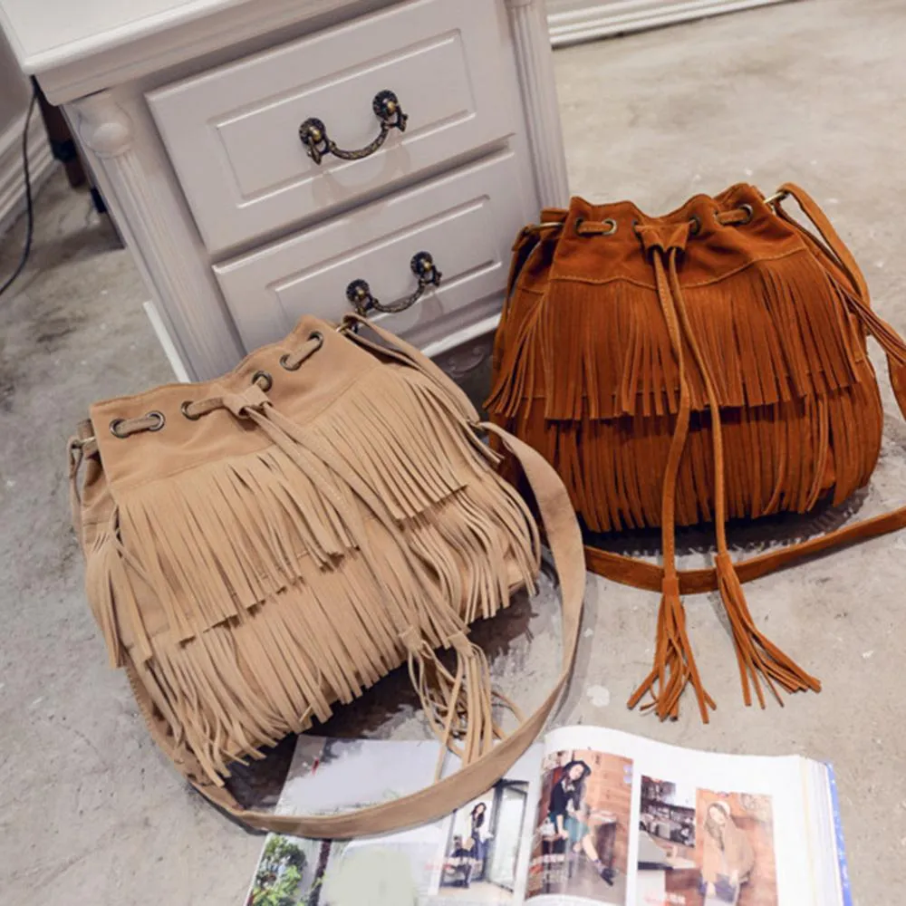 Funki Buys | Bags | Handbags | Women's Fringe Bucket Bag