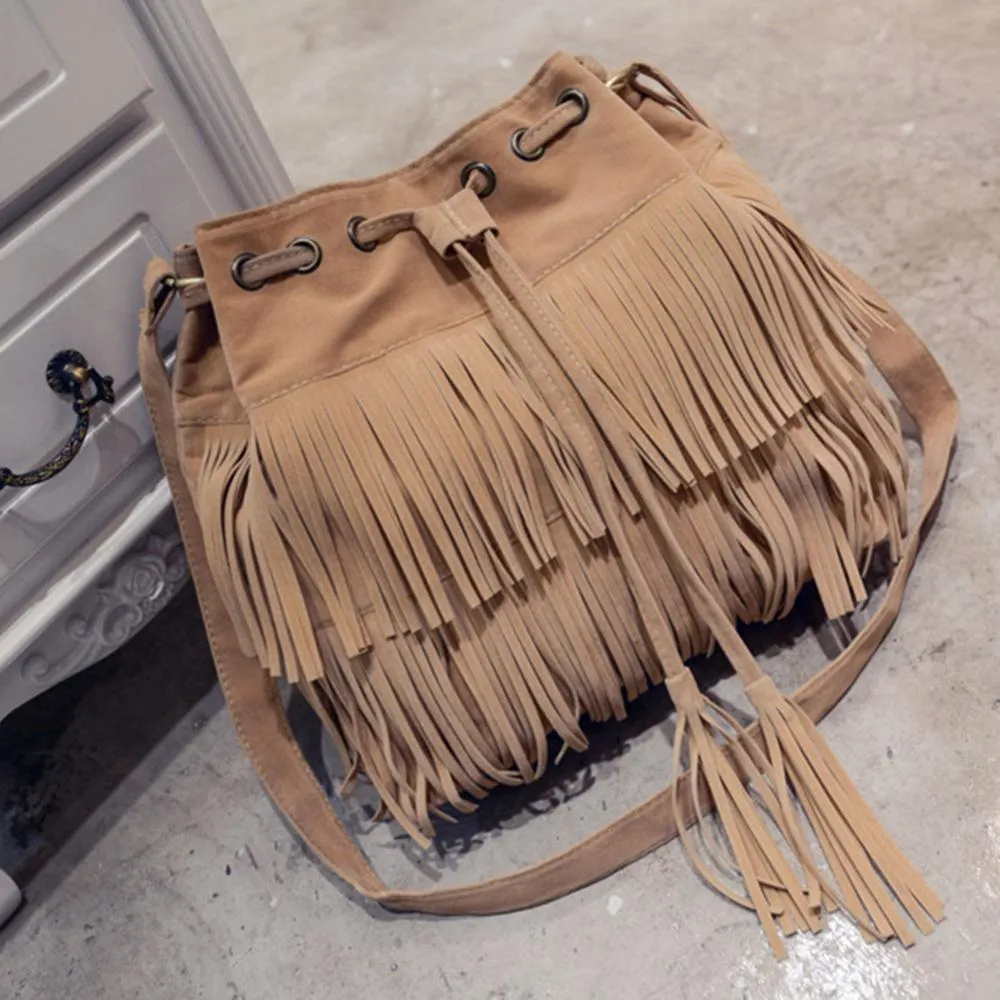 Funki Buys | Bags | Handbags | Women's Fringe Bucket Bag