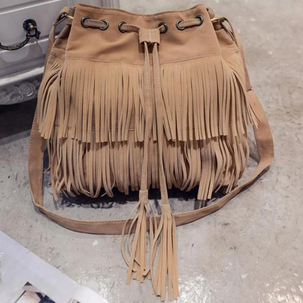 Funki Buys | Bags | Handbags | Women's Fringe Bucket Bag