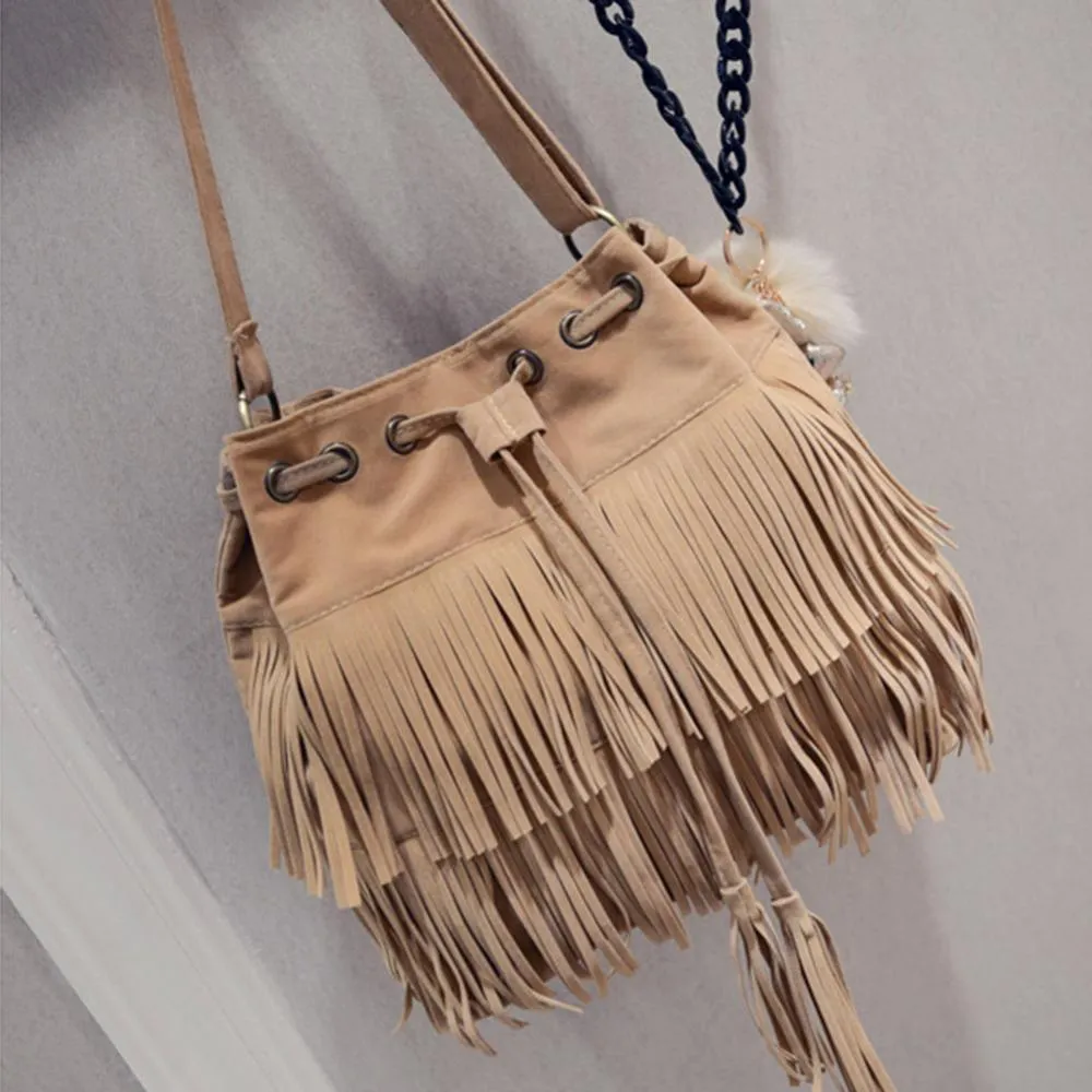 Funki Buys | Bags | Handbags | Women's Fringe Bucket Bag