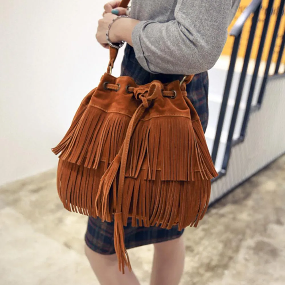 Funki Buys | Bags | Handbags | Women's Fringe Bucket Bag