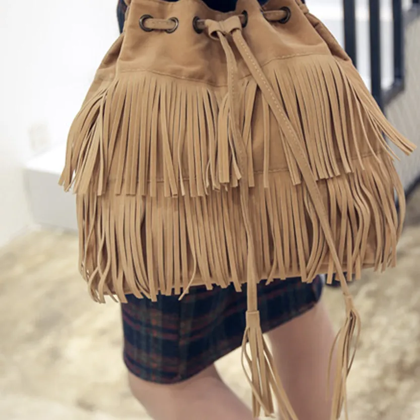 Funki Buys | Bags | Handbags | Women's Fringe Bucket Bag