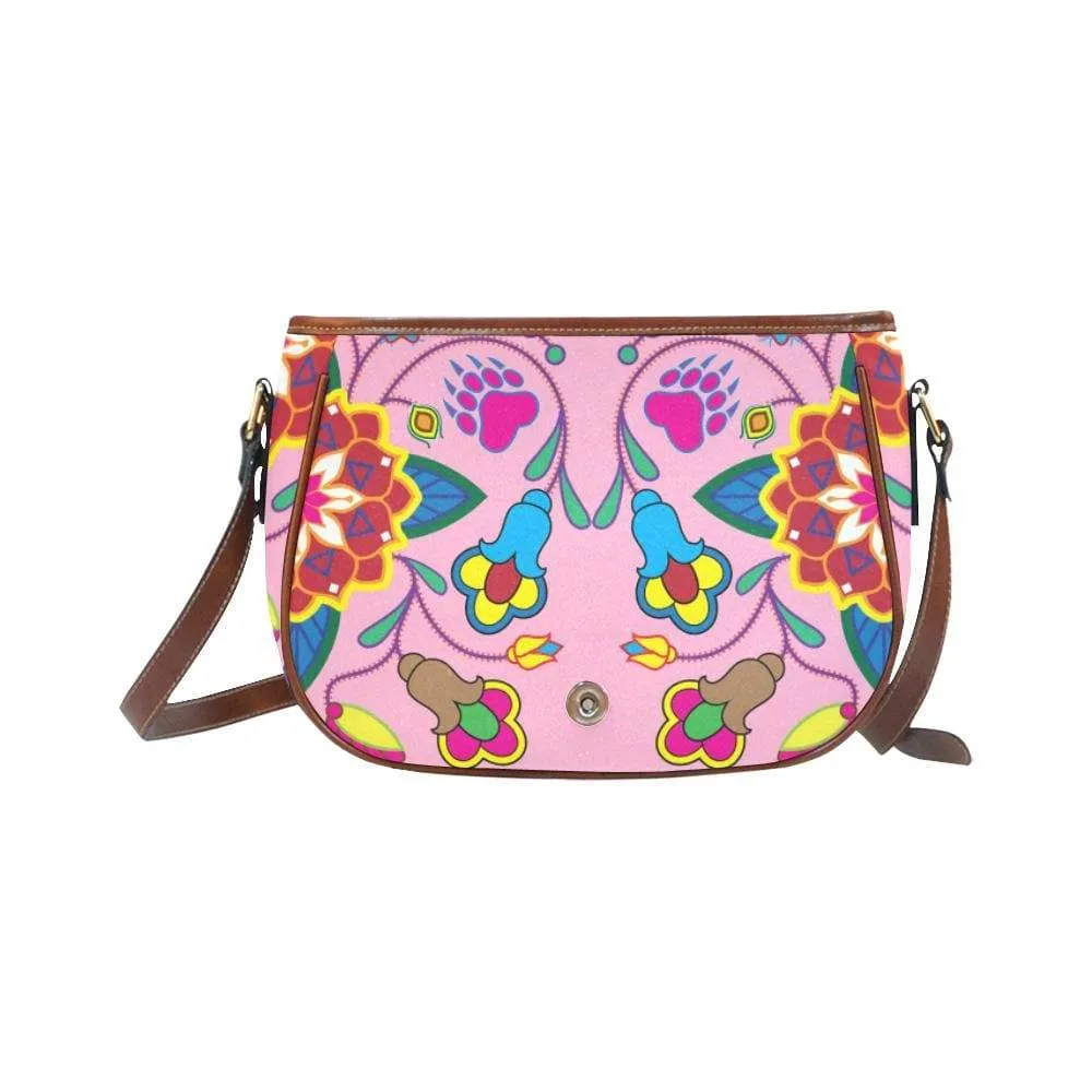 Geometric Floral Winter - Sunset Saddle Bag/Small